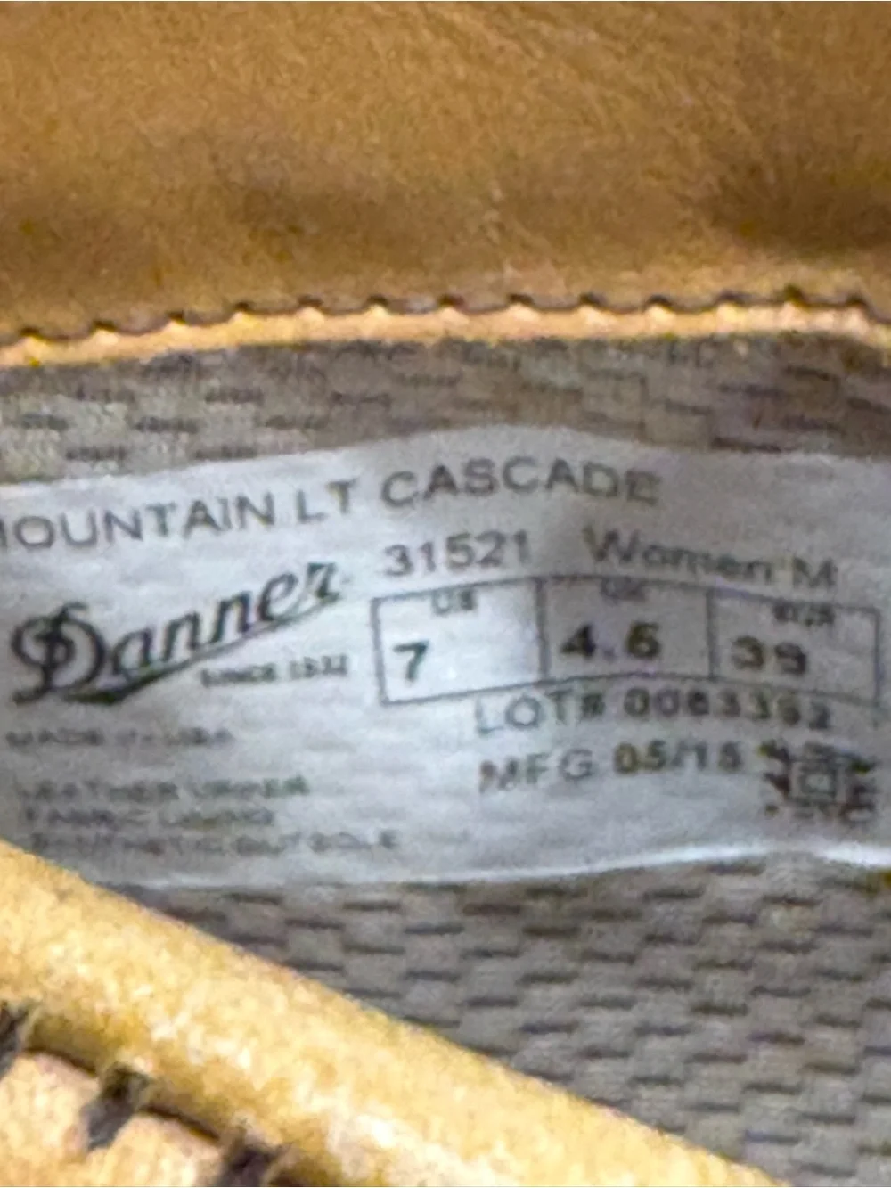 Danner Mountain Lite - Cascade Clovis Brown Leather Hiking Boots 7 Gore-Tex - Picture 4 of 11